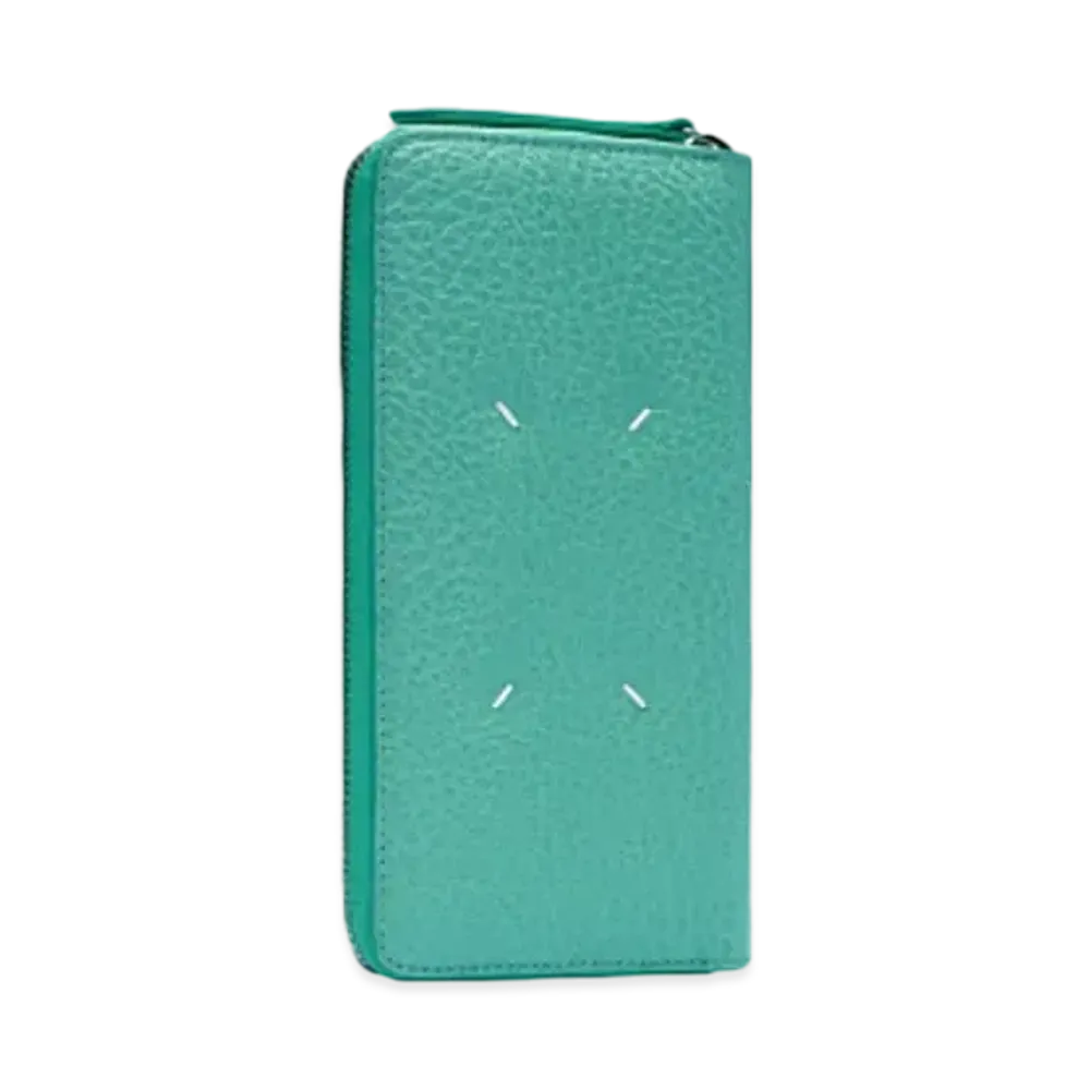 Maison Margiela Four Stitches Zip Around Wallet "Vert Deau"