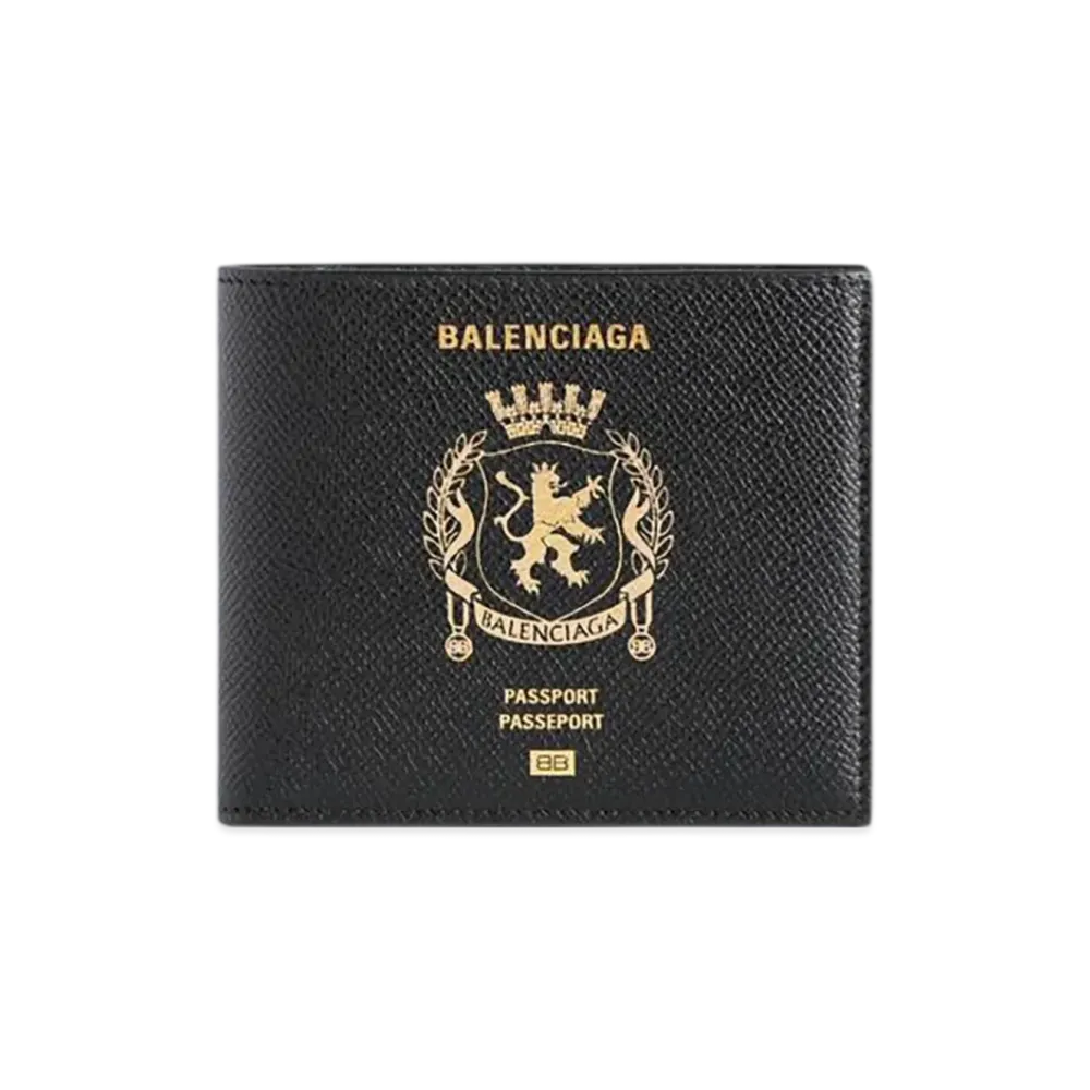 BALENCIAGA Passport Square Folded Wallet "Black"
