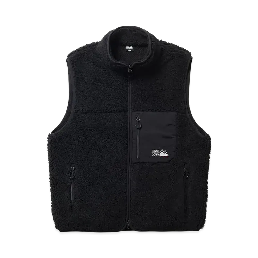 FIRST DOWN Boa Fleece Vest "Black"