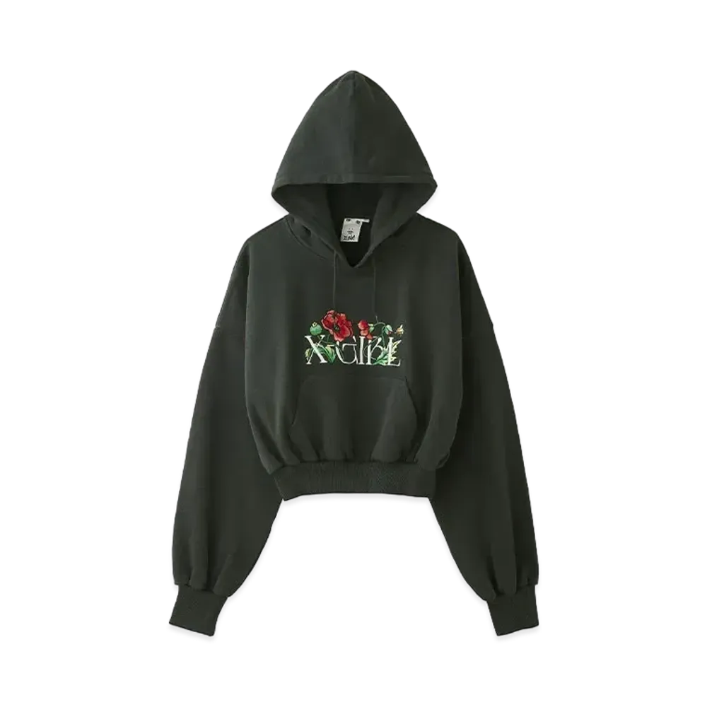 X-Girl Embroidered Poppy Compact Sweat Hoodie "Charcoal"