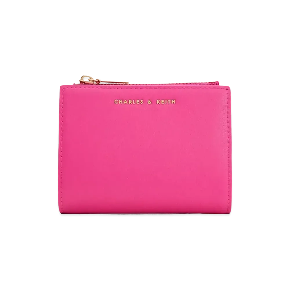 CHARLES & KEITH Harmony Top Zip Small Wallet "Fuchsia"