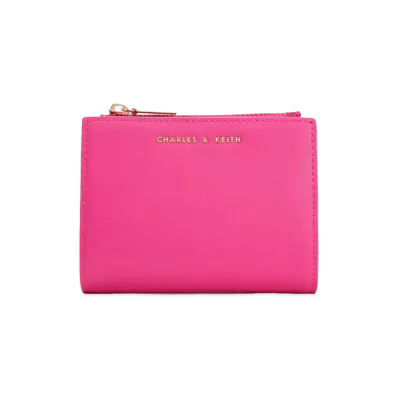 CHARLES & KEITH Harmony Top Zip Small Wallet "Fuchsia"