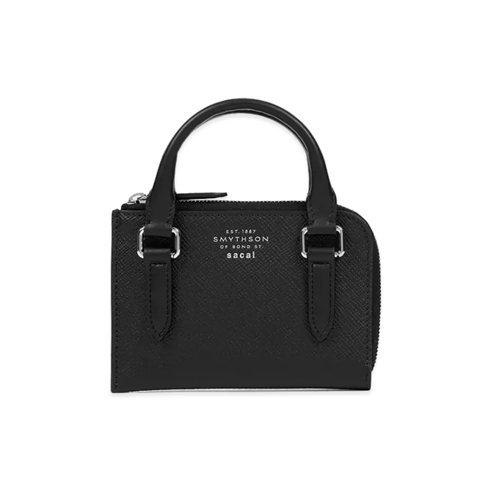 sacai x Smythson Small Flat Pouch in Panama "Black"