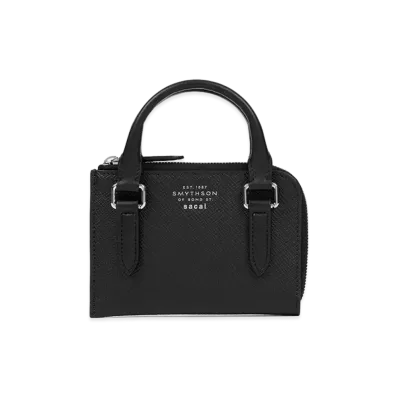 sacai x Smythson Small Flat Pouch in Panama "Black"