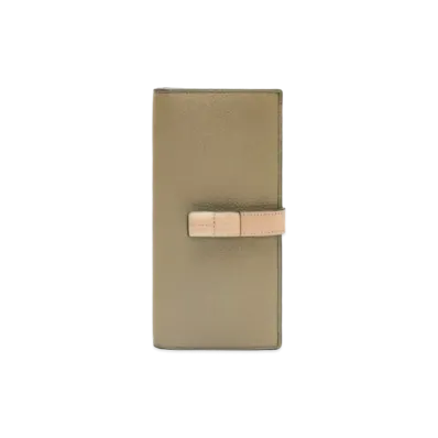 LOEWE Vertical Wallet Large Grain Calf "Art Chooke Green/Dusty Beige"