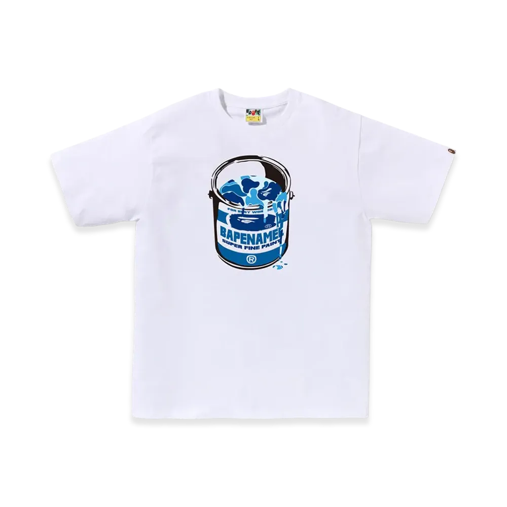 A BATHING APE ABC Camo Paint Can Tee "White/Blue"