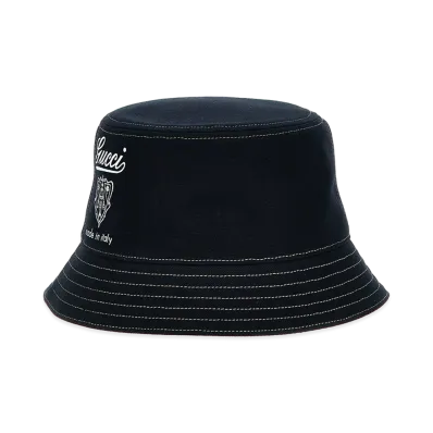 GUCCI Coat Of Arms Bucket Hat "Blue"
