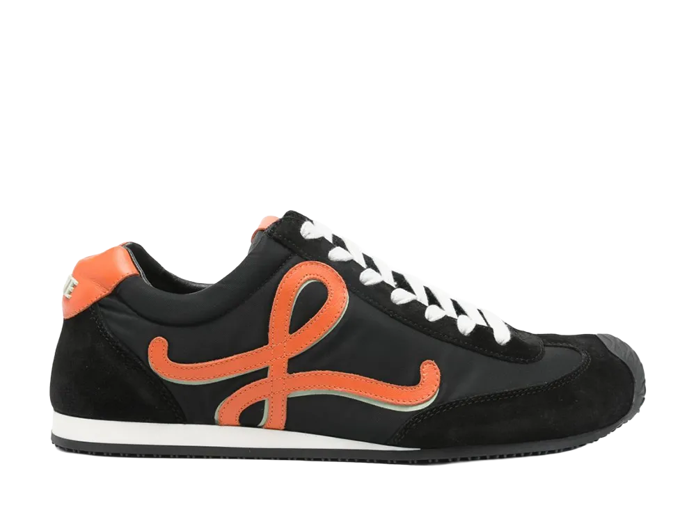LOEWE Ballet Runner 2.0 in Nylon and Calfskin "Black/Orange/Pale Green" 이미지