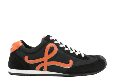 LOEWE Ballet Runner 2.0 in Nylon and Calfskin "Black/Orange/Pale Green"
