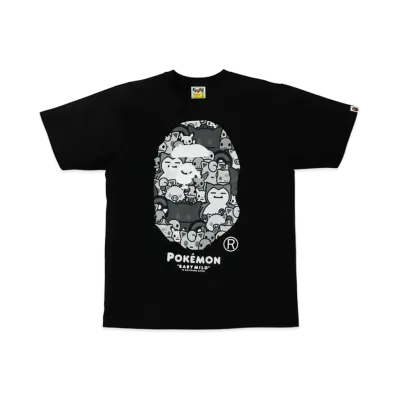 A BATHING APE / Pokemon Monotone Ape Head Tee #2 "Black"