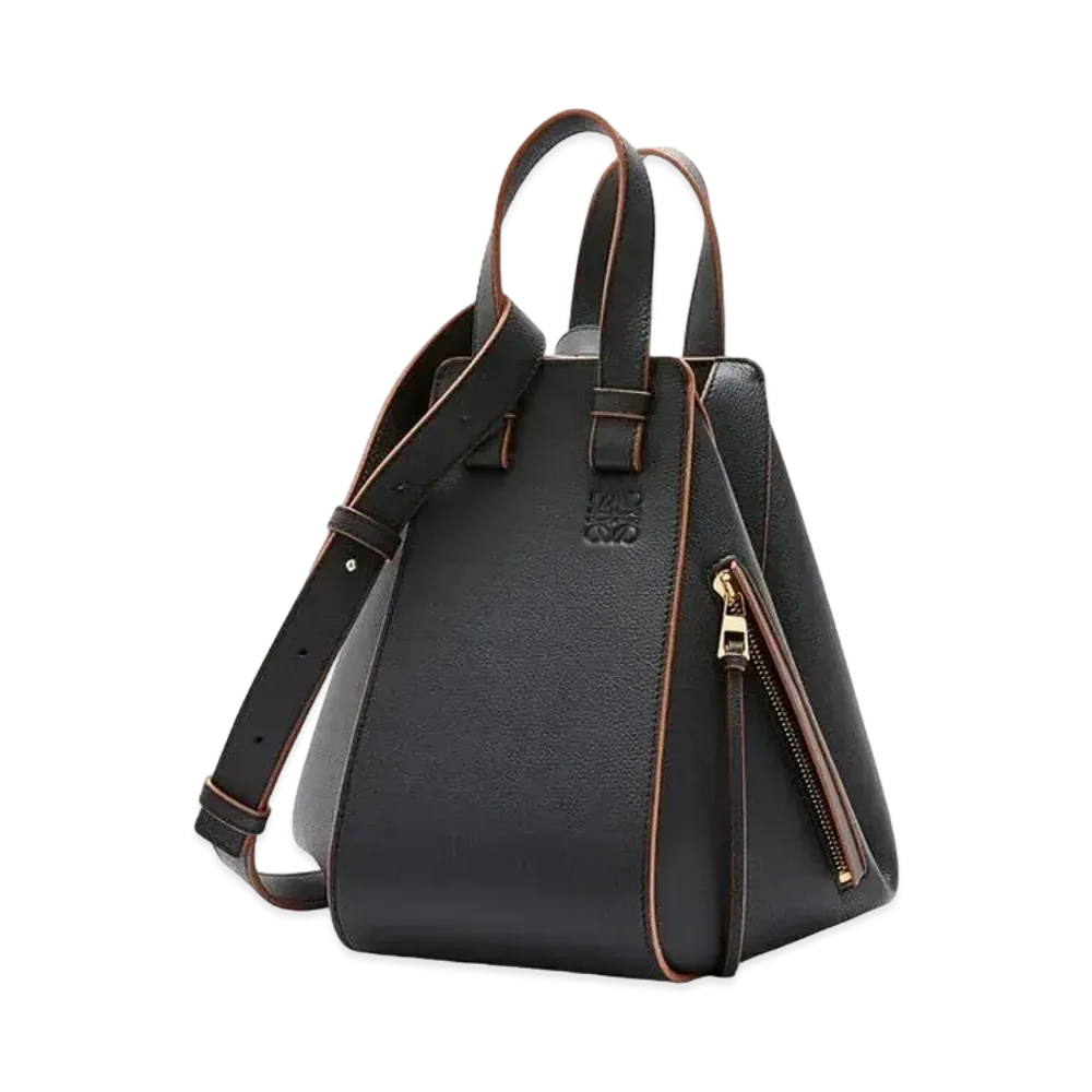LOEWE Small Hammock Bag In Pebble Grain Calfskin "Black"