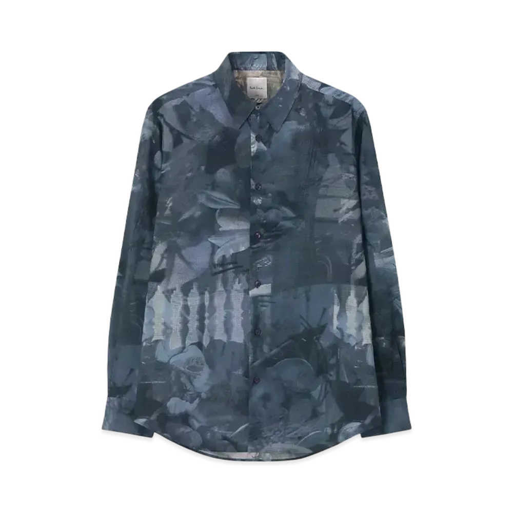 Paul Smith Color Photographic Shirt "GrayishBlue"