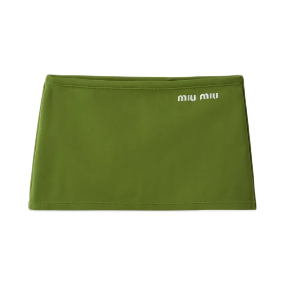 MIU MIU Technical Yarn Mini Skirt "Pistachio"