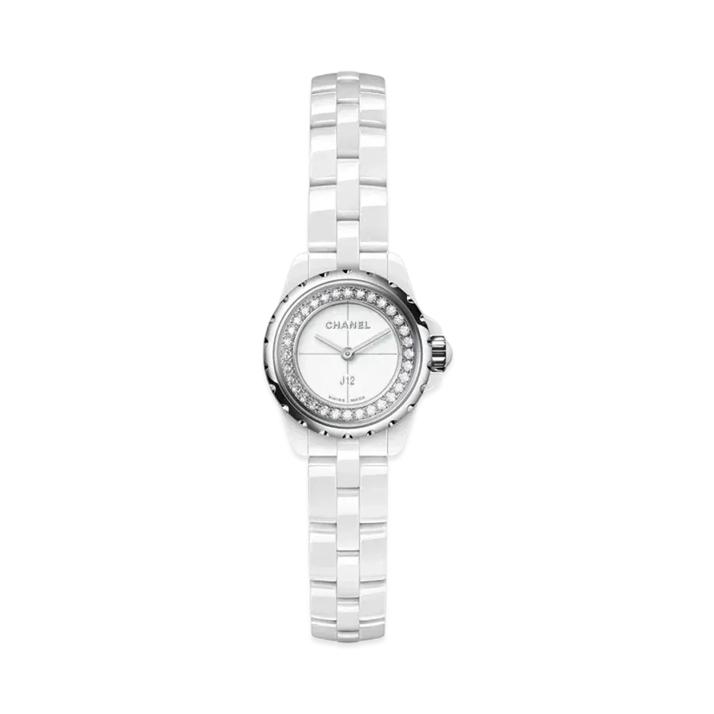CHANEL J12 XS Ceramic 19mm 32P Diamonds "White"