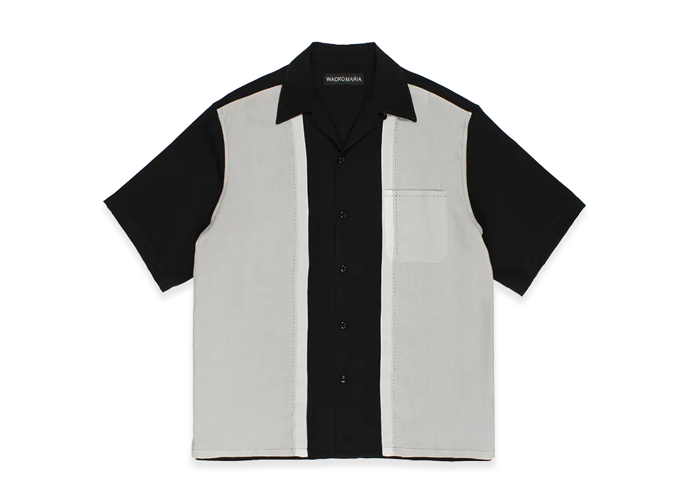 WACKO MARIA Switching 50's Open Collar Shirt "Light Gray"