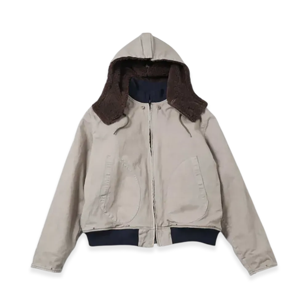 A.PRESSE Vintage WW2 US Navy Deck Hooded Jacket "Beige"