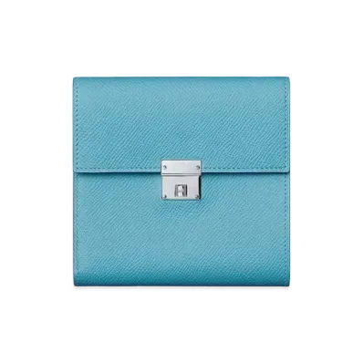 Hermes Clic 12 Wallet "Bleu Du Nord/Palladium"