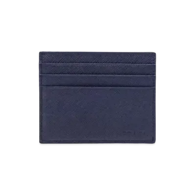 PRADA Saffiano Leather Card Holder "Baltic Blue"