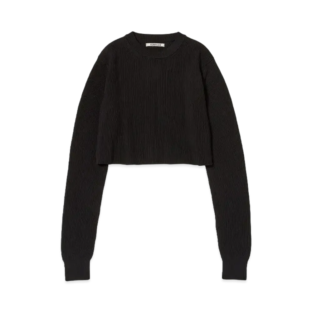 AURALEE Super Hard Twist Rib Knit Short P/O "Black"