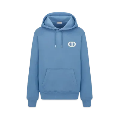 Dior Men's CD Icon Hooded Sweatshirt Cotton Fleece "Blue"