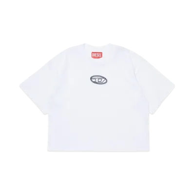 Diesel Women's Short-Sleeved Cotton T-Shirt "White"