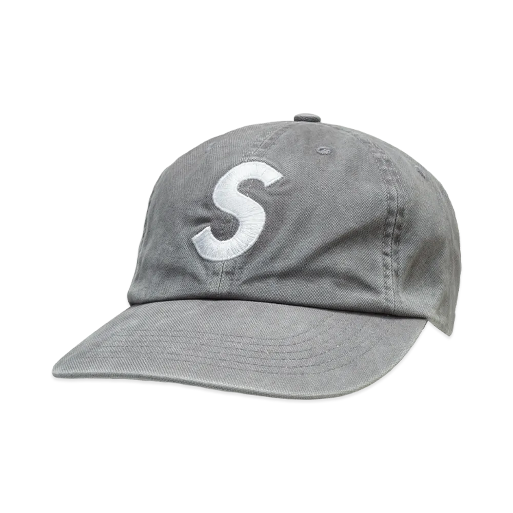 Supreme Washed Canvas S Logo 6-Panel "Grey"