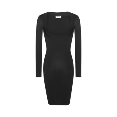 Saint Laurent Women's Decollete Dress in Knit "Black"