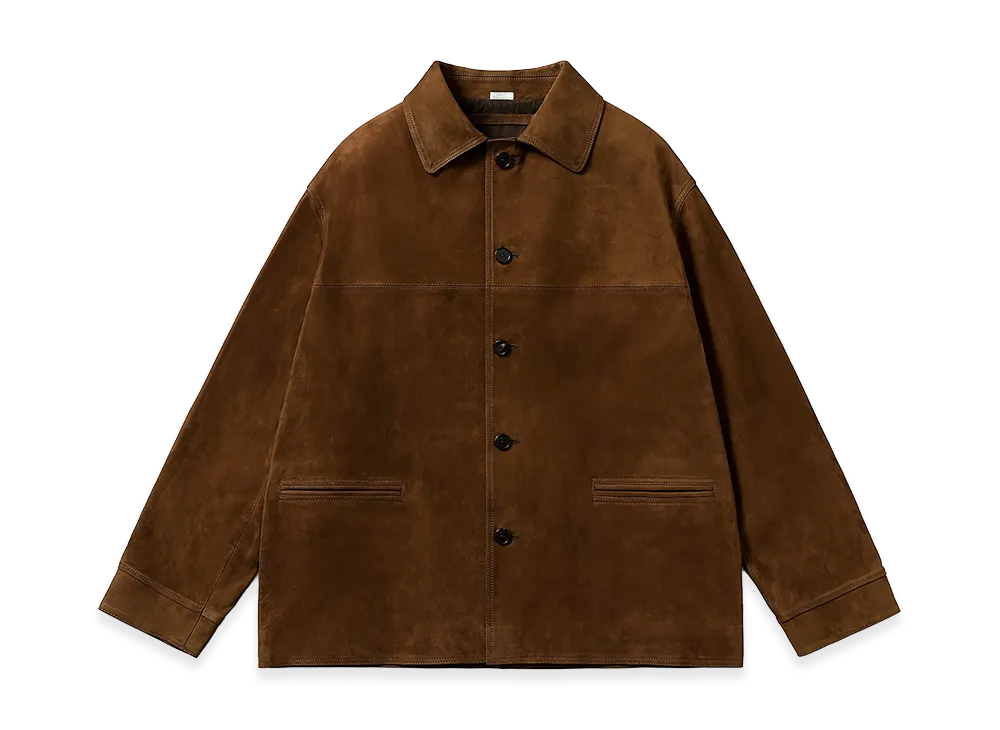A.PRESSE Leather Chore Jacket "Dark Brown"