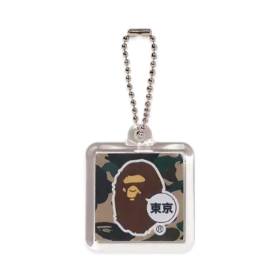 A BATHING APE 1St Camo Ape Head Keychain "Yellow"