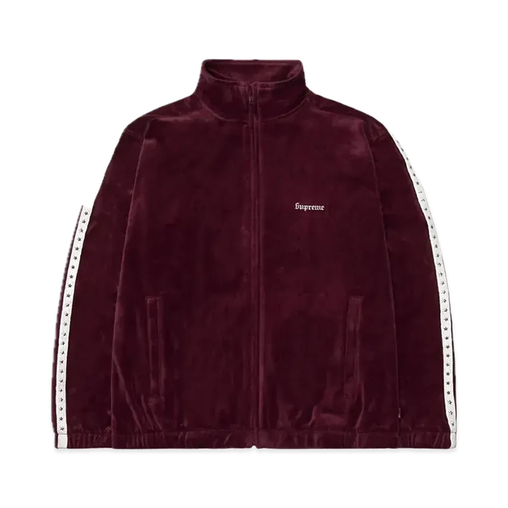 Supreme Studded Velour Track Jacket "Burgundy"