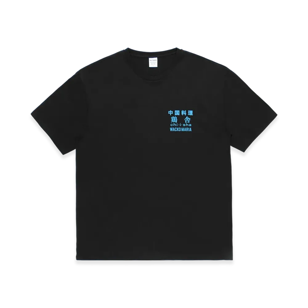 WACKO MARIA x 鶏舎 Washed Heavy Weight T-Shirt "Black"