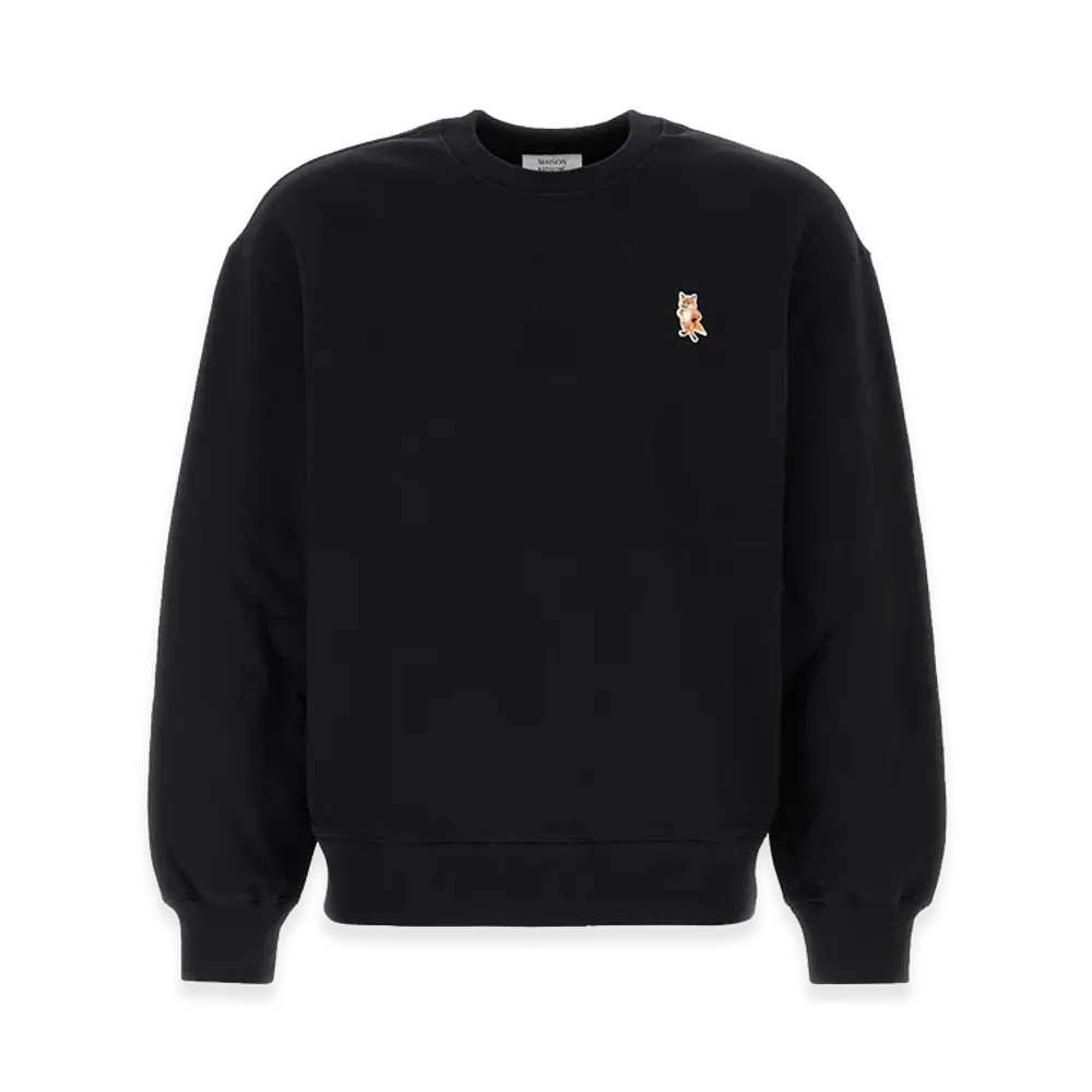 Maison Kitsune Standing Fox Comfort Fit Fleece Sweatshirt "Black"