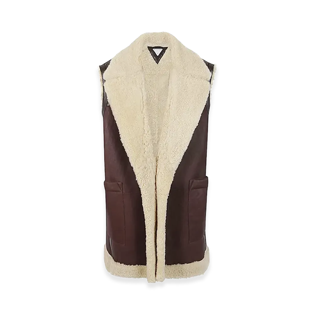 Bottega Veneta Women's Leather Vest "Brown"