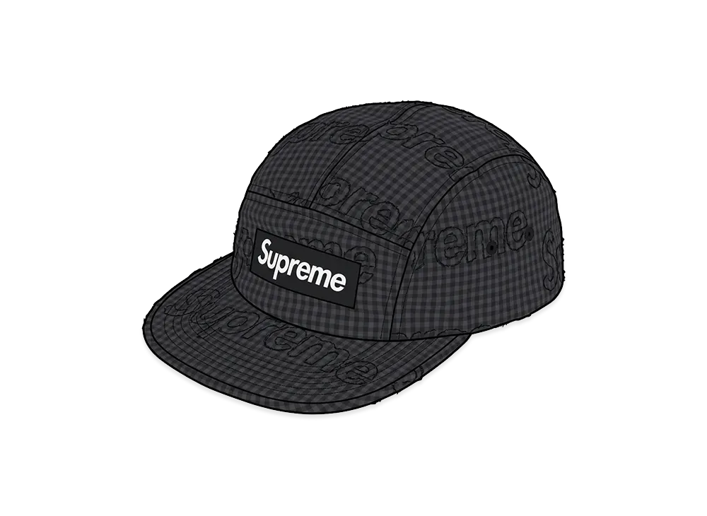 Supreme Monogram Gingham Camp Cap "Black"