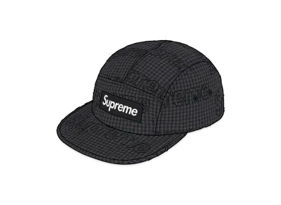 Supreme Monogram Gingham Camp Cap "Black"