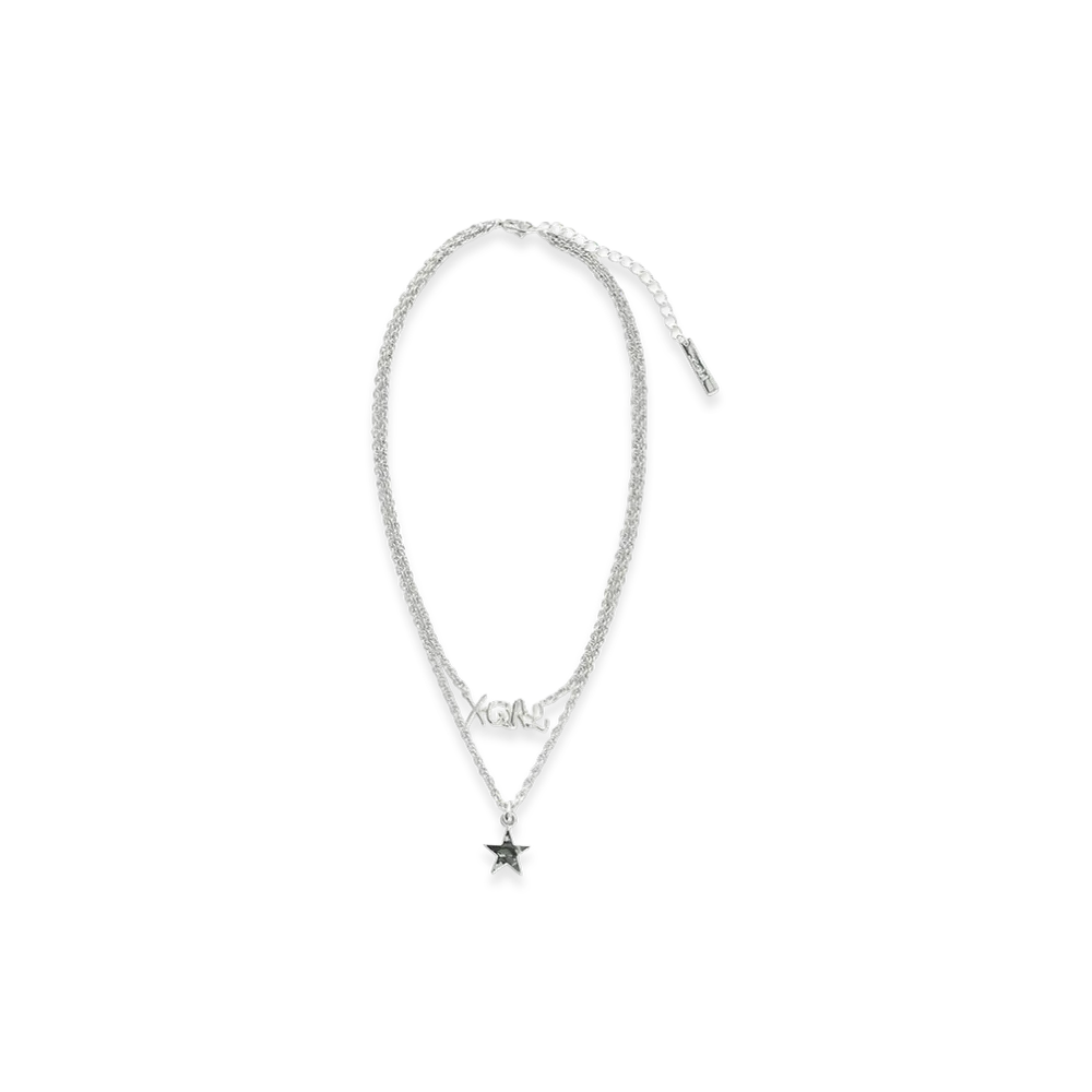 X-Girl Women's Two Strand Necklace "Silver"
