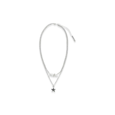 X-Girl Women's Two Strand Necklace "Silver"