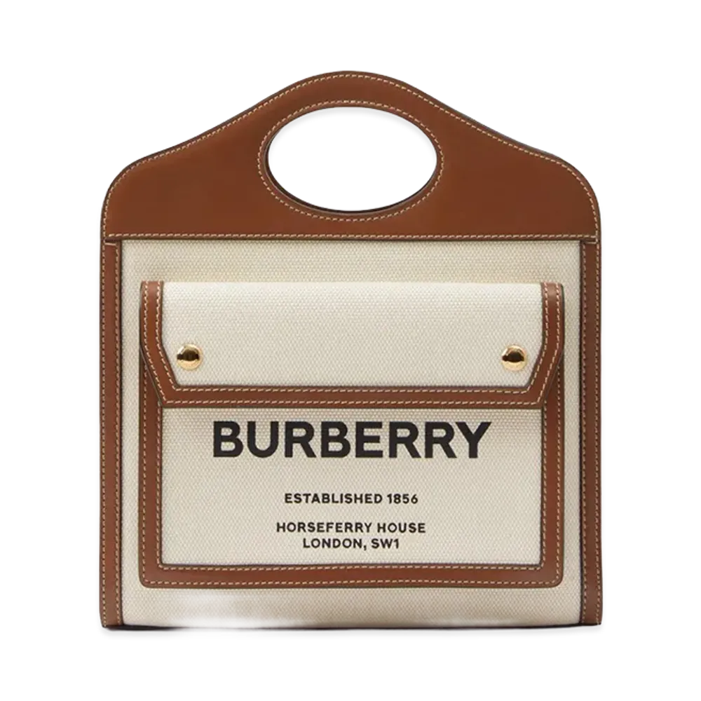Burberry Women's Mini Pocket Bag "Natural/Malt Brown"