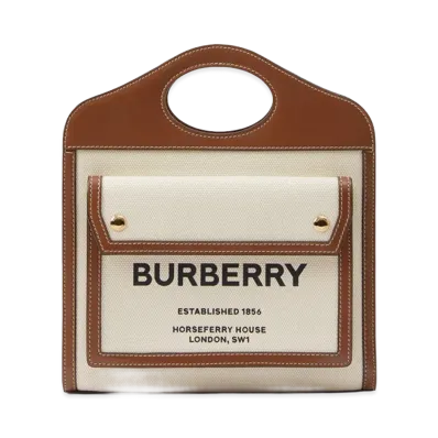 Burberry Women's Mini Pocket Bag "Natural/Malt Brown"
