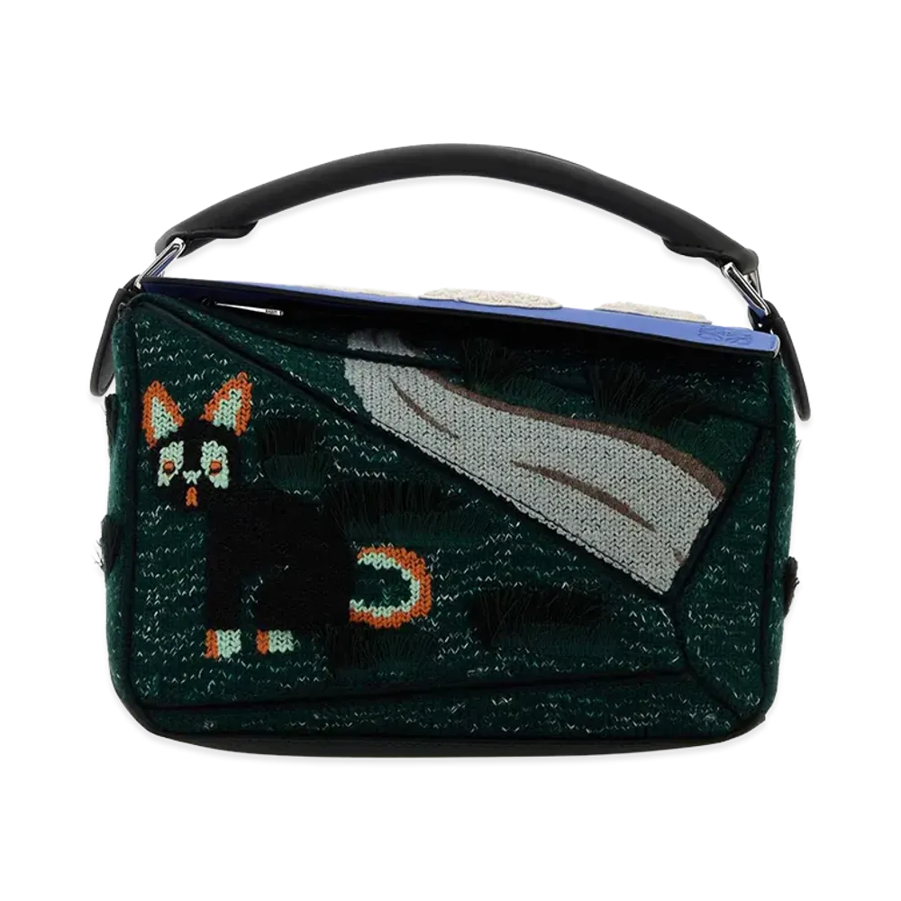 LOEWE Women's Embroidered Fabric Small Puzzle Handbag "Printed"