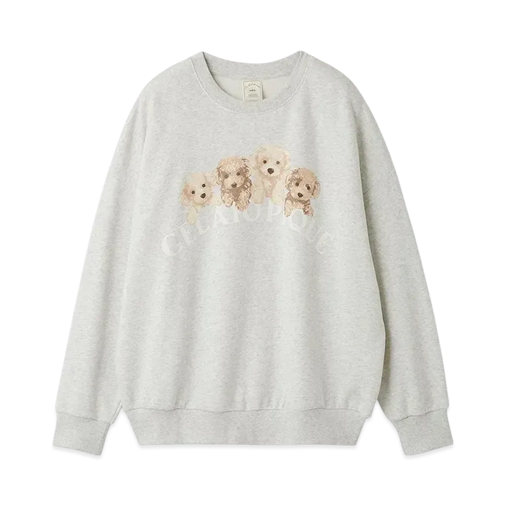 GELATO PIQUE Toy Poodle Fleece Pullover "Gray"