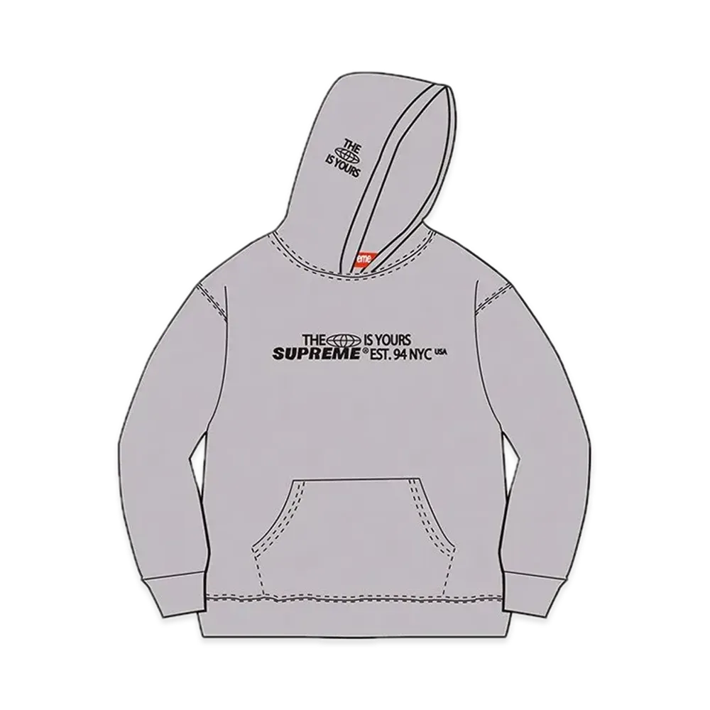 Supreme World Is Yours Hooded Sweatshirt "Grey"