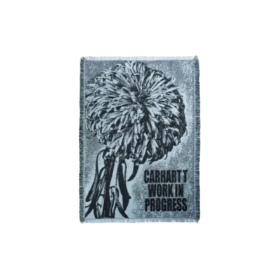 Carhartt WIP Chrysanthemum Woven Blanket "Misty Sky / Black"