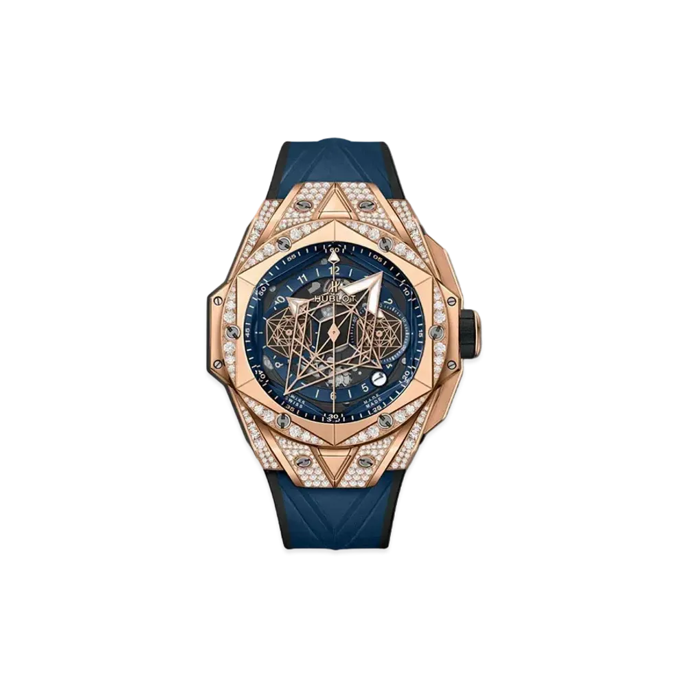 HUBLOT Big Bang Sang Bleu II King Gold Blue Pave 45mm