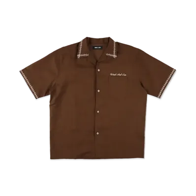 WIND AND SEA Stitch Linen S/S Shirt "Brown"