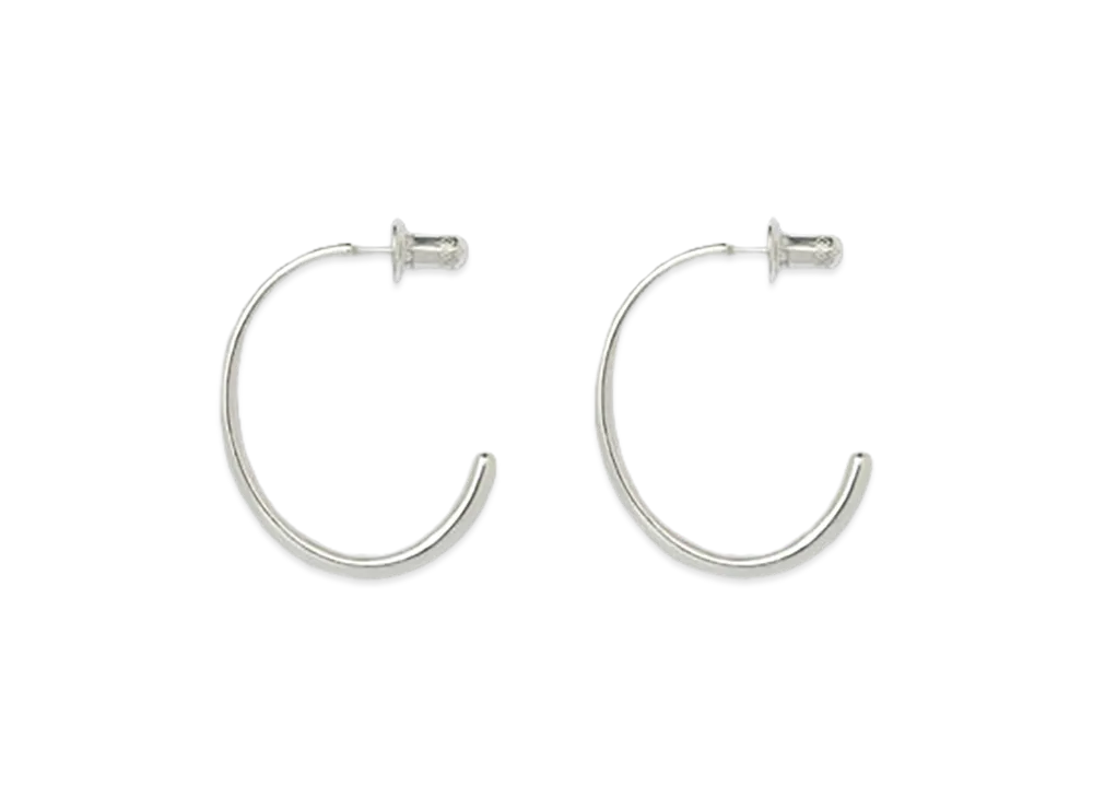 HYKE x END CUSTOM JEWELLERS Women's Small Round Tapered Earrings "Silver"
