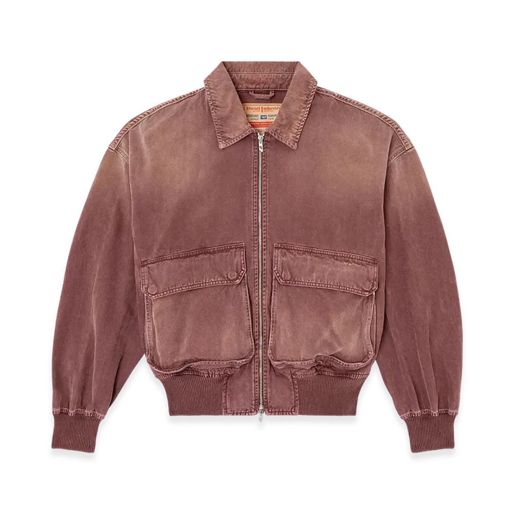 Diesel D-Kurz Jacket in coloured herringbone denim "Brown"