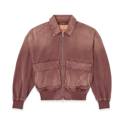 Diesel D-Kurz Jacket in coloured herringbone denim "Brown"