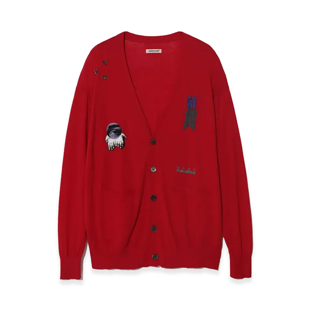 UNDERCOVER Cotton Knit Cardigan "Red"