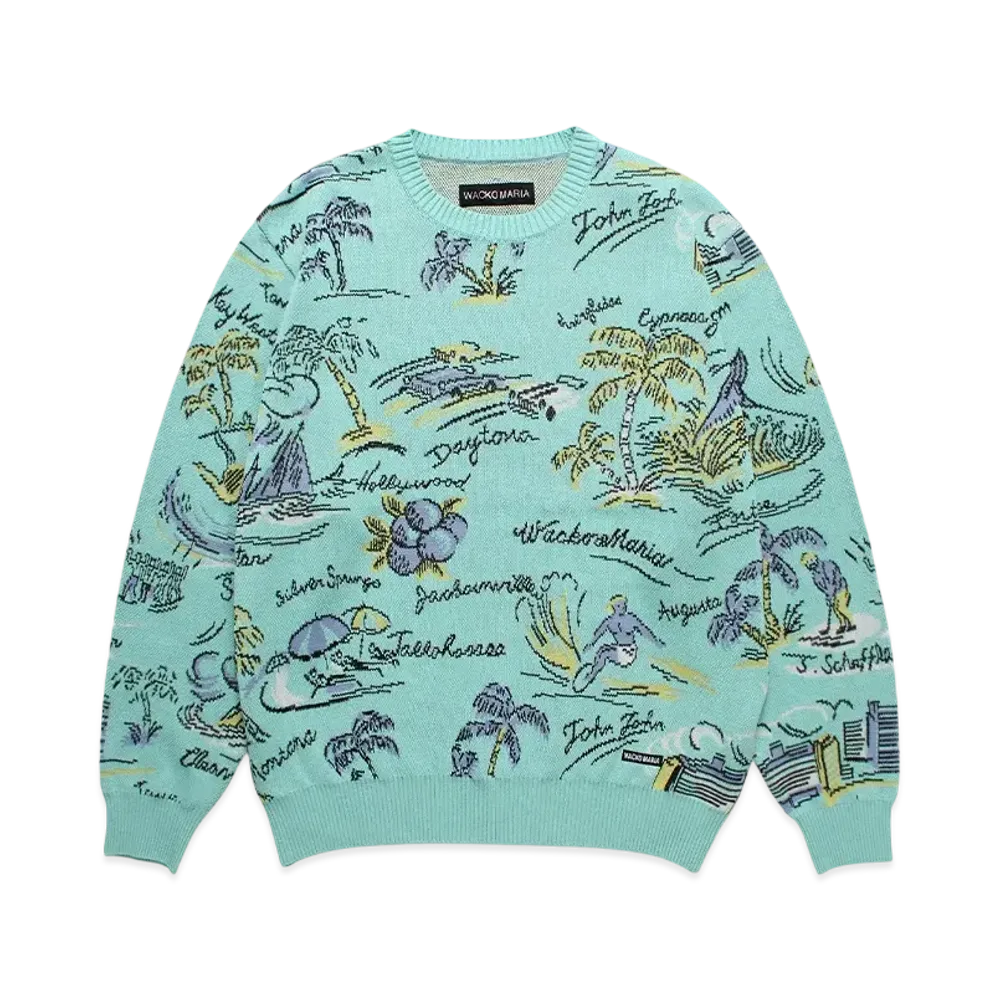 WACKO MARIA Jacquard Knit Sweater "Mint"